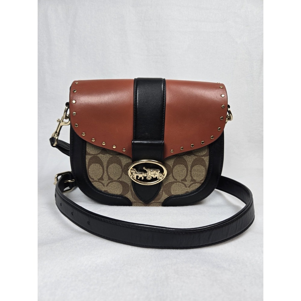 Coach Georgia Saddle Bag Style C3593 Handbag Small Size - Brown